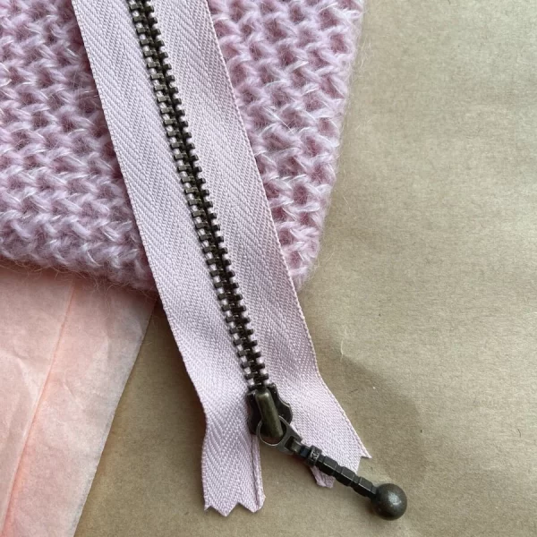 Glidelås - 23 cm, Pudderrosa