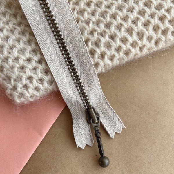 Glidelås - 23 cm, Sand